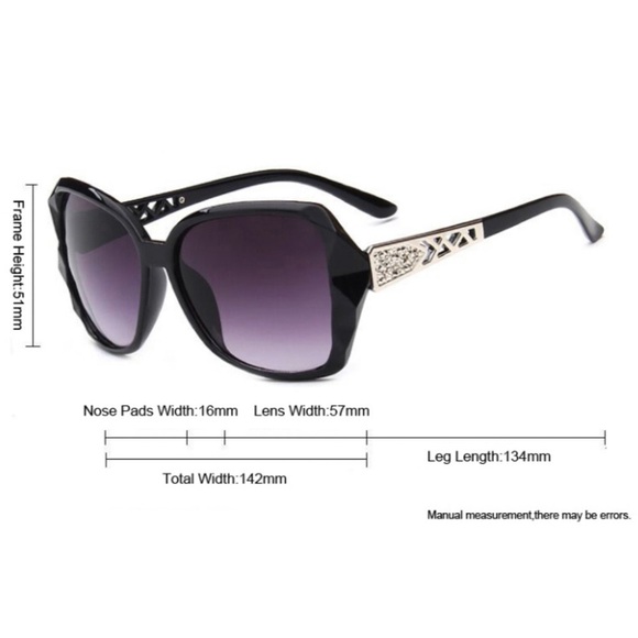 High Quality Oversized Oval Fashion Black Sunglasses - Picture 5 of 9